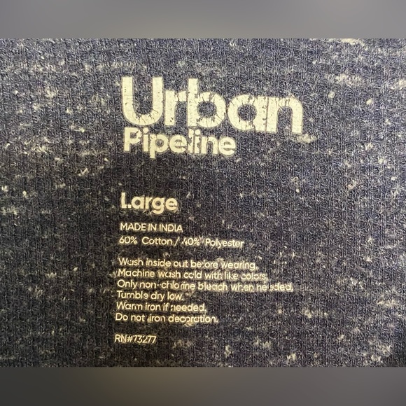 Navy Blue Urban Pipeline Boys - Long Sleeve Shirt. Wolf & Moon Design. Size L - Picture 4 of 5